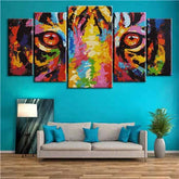 Painting by Numbers Tiger Eyes Modern Animal Art5-Panel